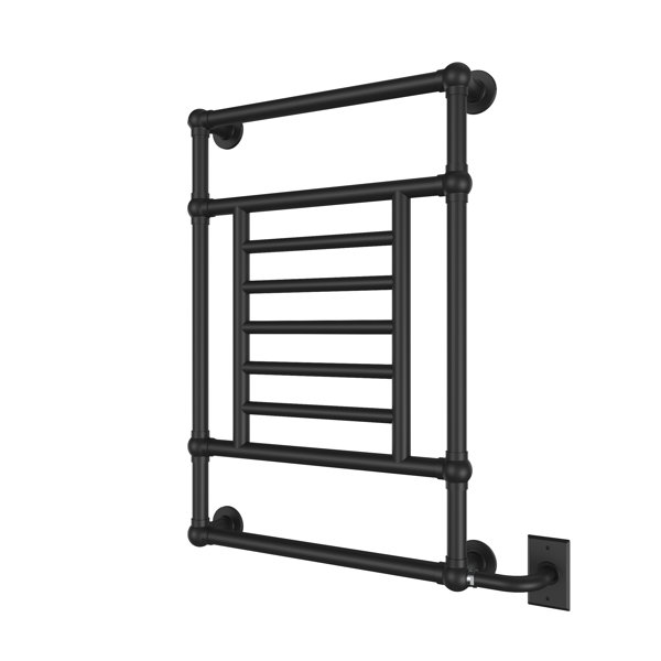 Tuzio Thames Electric Hardwired WallMounted Towel Warmer Matte Black